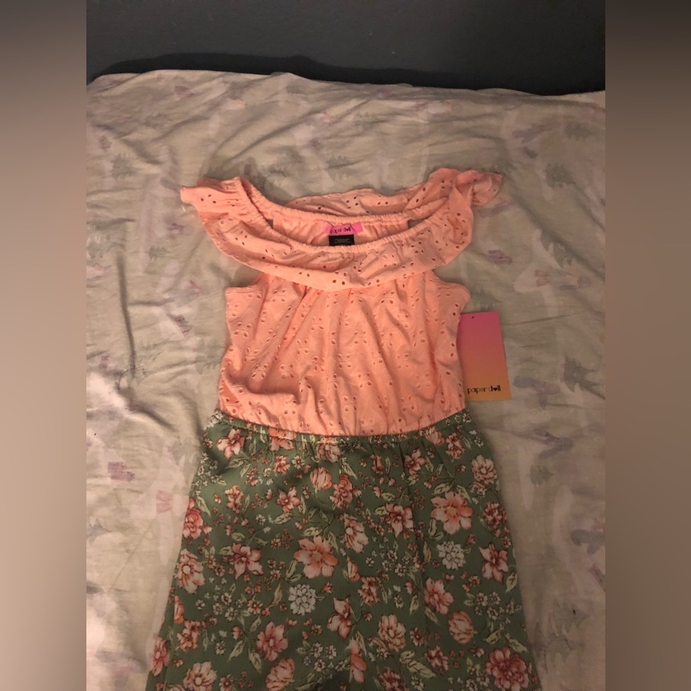 Paper doll pink multi color dress